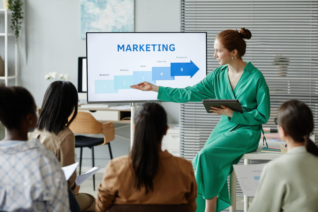 A small group session focused on marketing career path guidance.