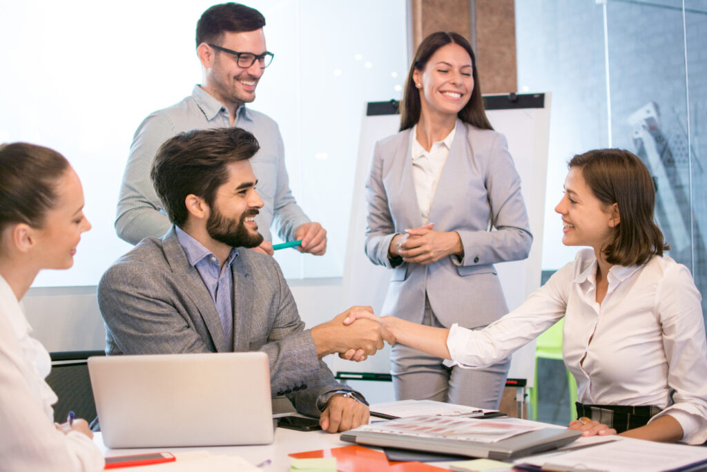 A successful business discussion showcasing effective client engagement